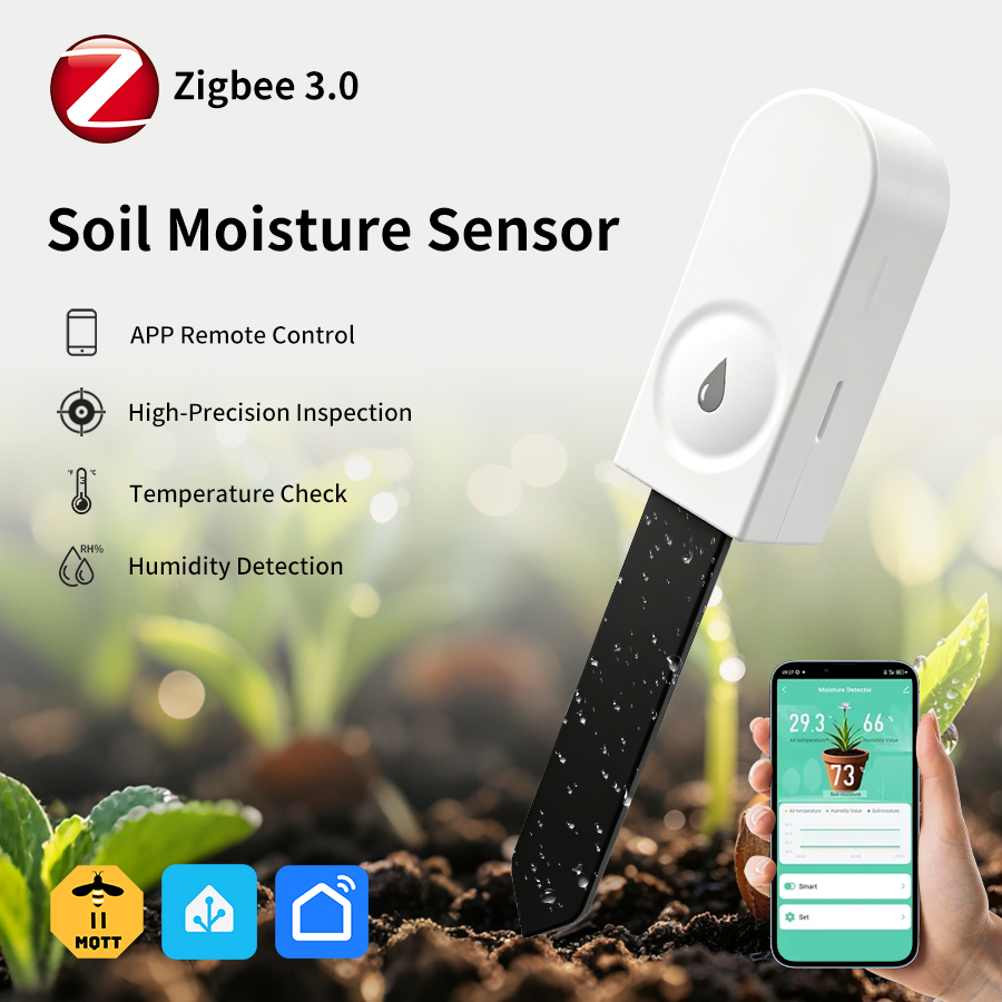Tuya Zigbee Soil Moisture Temperature Sensor - Capteur d'humidité du sol Tuya Zigbee3.0,