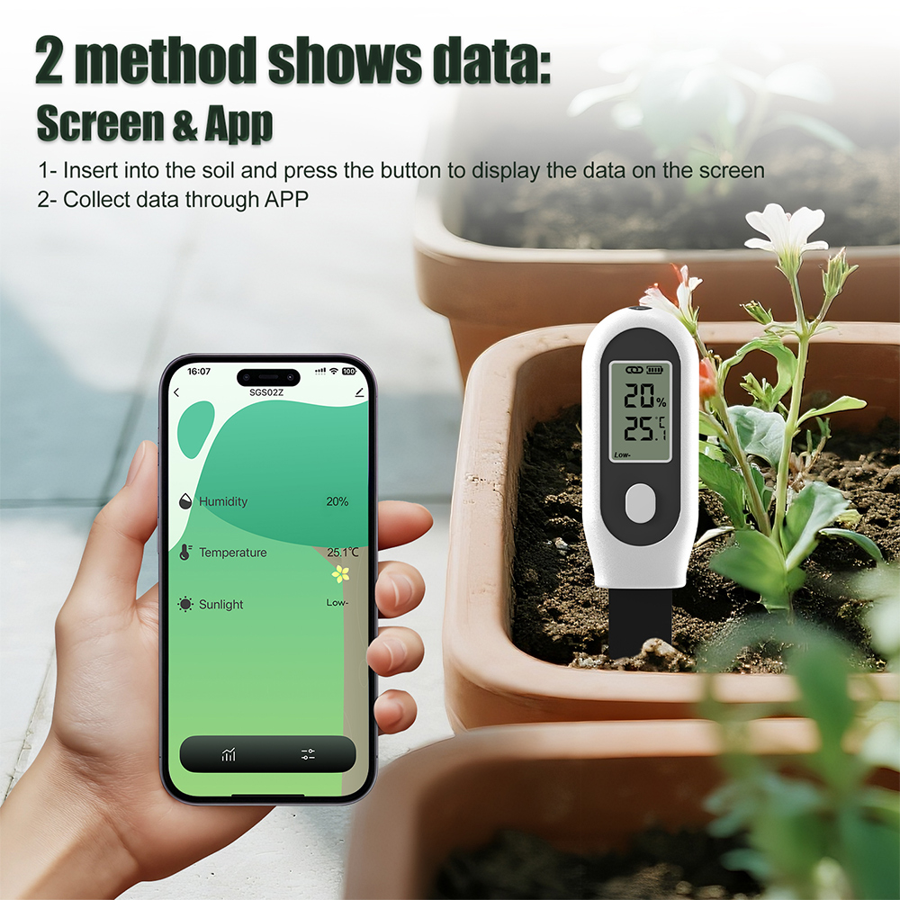 Tuya Zigbee Soil Moisture Temperature Sensor - Testeur de sol 3 en 1,