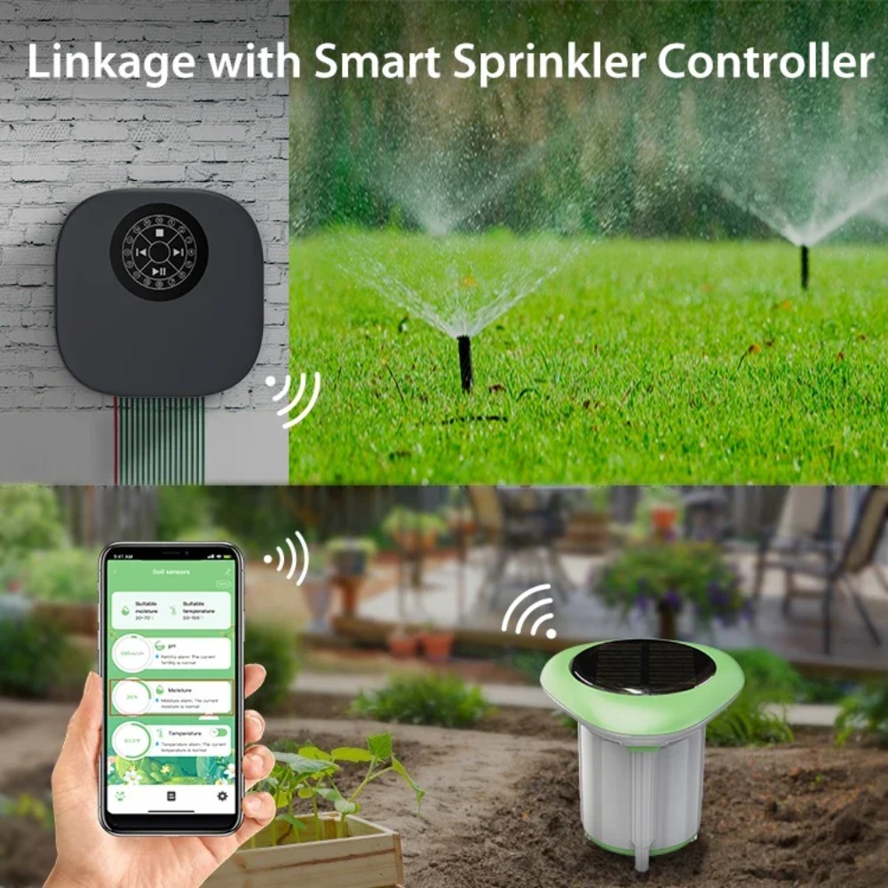 Wifi Soil Moisture Sensor Garden App - Moniteur de Plantes Intelligent pour Jardin,