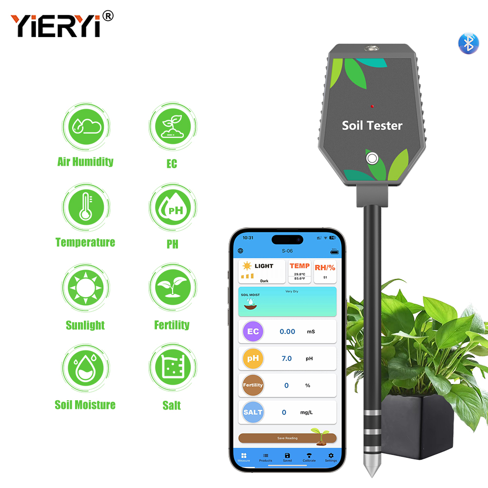 Bluetooth Soil Tester Fertility Light Ec - Ph-mètre de sol professionnel 8 en
