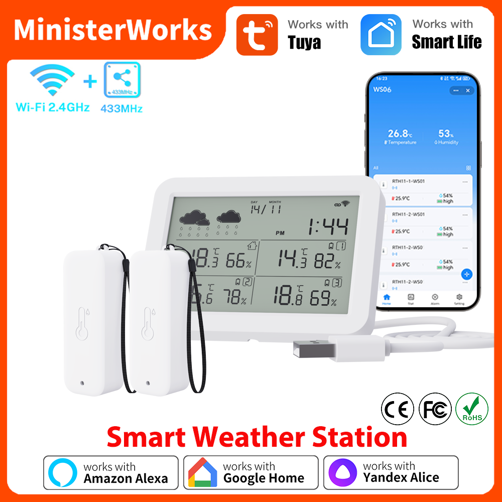 Wireless Weather Station Indoor Outdoor - Tuya – Station météo WiFi RF433,