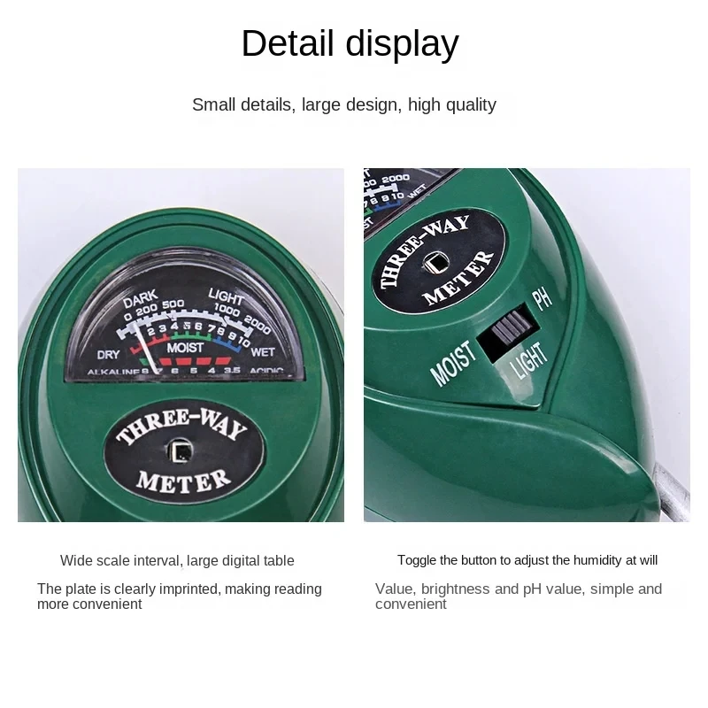 Soil Ph Meter 3 In 1 Moisture Sunlight - Testeur de pH du sol 3