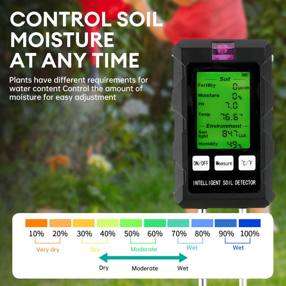 Testeur de sol 6-en-1 : Détect - Soil Ph Meter 3 In 1 Moisture Sunlight avis et prix