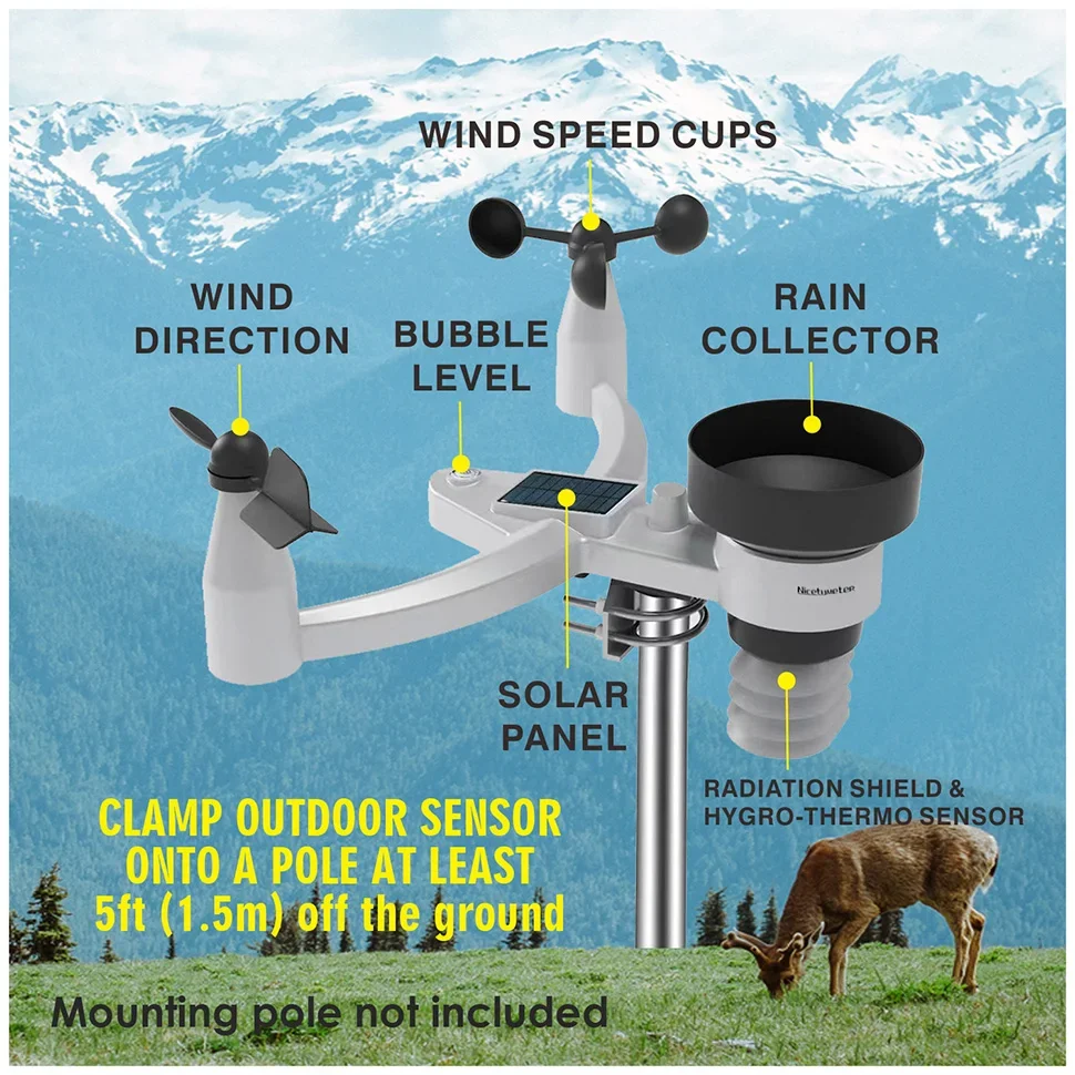 Station météo sans fil 5 en 1  - Wireless Weather Station Indoor Outdoor avis et prix
