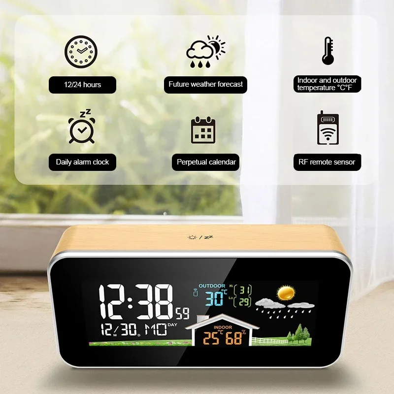 Station météo sans fil en bois - Wireless Weather Station Indoor Outdoor avis et prix