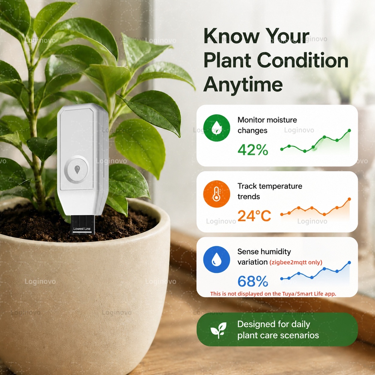 Testeur d'humidité du sol Tuya - Smart Plant Sensor Soil Moisture Meter avis et prix
