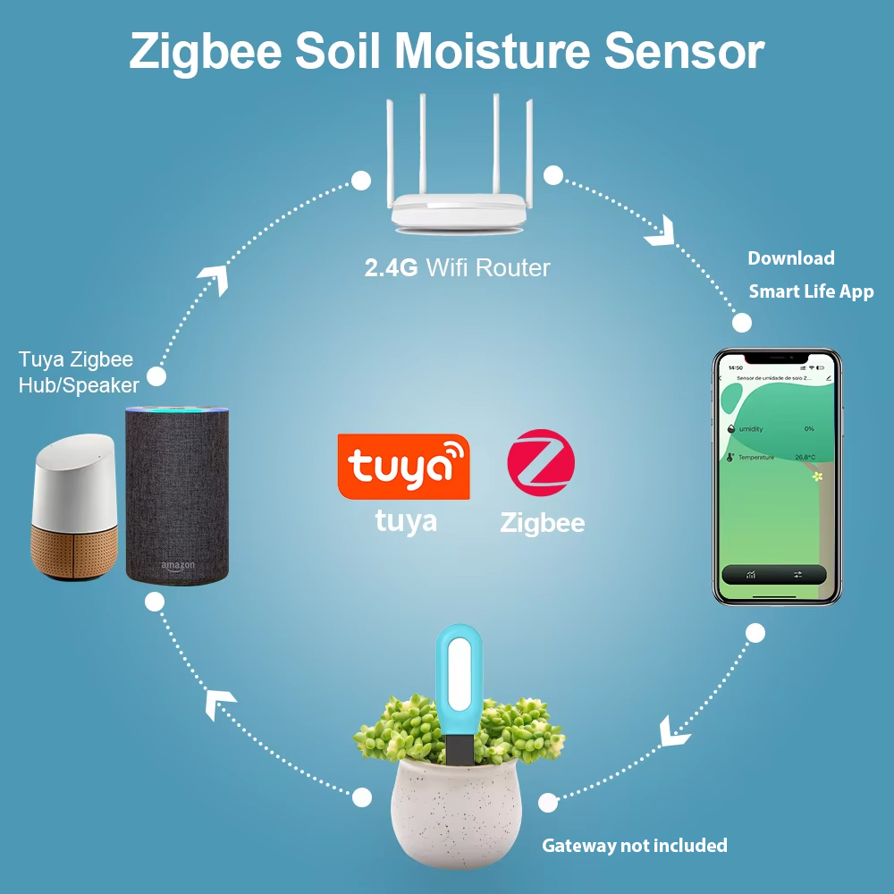 Tuya Zigbee capteur de sol hum - Tuya Zigbee Soil Moisture Temperature Sensor avis et prix